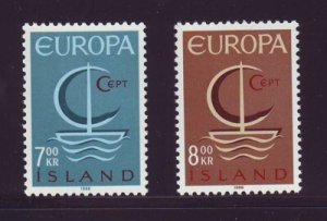 Iceland Sc 384-5 1966 Europa stamp set mint NH