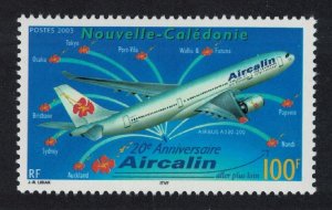 New Caledonia Airbus 320 Aircraft Aircalin Airline 2003 MNH SG#1302 MI#1304