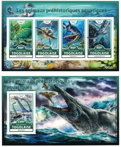 TOGO 2016 - Prehistoric aquatic animals /complete set MNH
