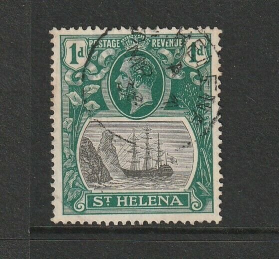 St Helena 1922/37 Ship Series 1dGrey/Green cds Used SG 98