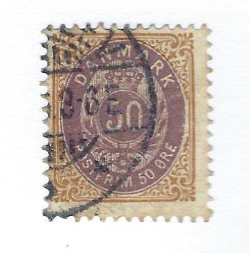 Denmark  SC#51 Used Fine SCV$20.00...A fascinating spot!