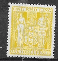 NZ 1931 1s3p Postal-Fiscal. VF. M(NH).
