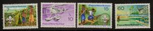 PAPUA NEW GUINEA SG309/12 1976 SURVEY FLIGHT & SCOUTS MNH