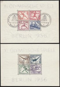 GERMANY 1936 Olympic Games M/sheet set of 2. SG MS613a cat £225.