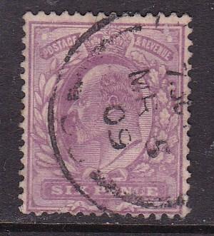 Great Britain 1902 6d pale violet King Edward VII F/VF/Used Partial CDS