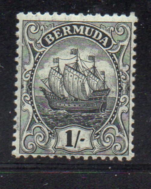 Bermuda Sc 48a 1925 1/ black on olive Caravel stamp mint