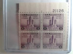 SCOTT # 729 PLATE BLOCK GEM MINT NEVER HINGED   1933