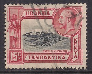 Kenya KUT 1935 KGV 15 ct Kilimanjaro used SG 113 ( F256 )