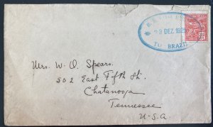 1925 US naval Navy Marines mission In Brazil Cover To Chattanooga TN USA