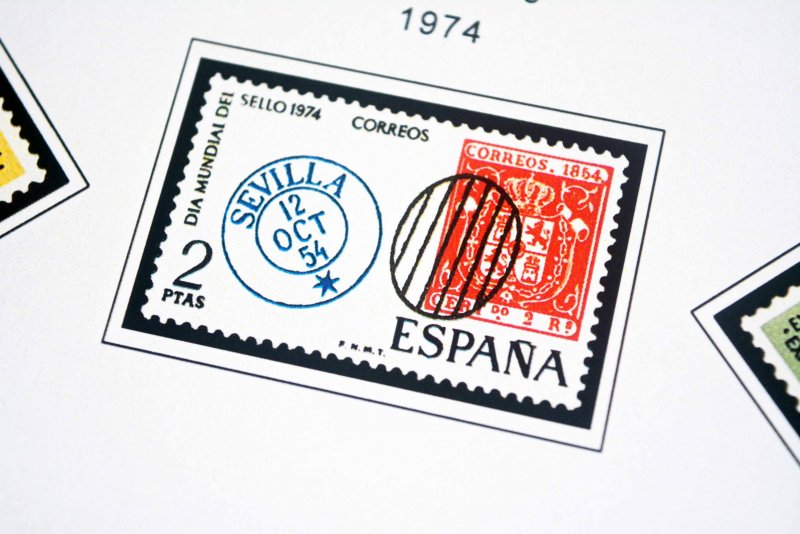 COLOR PRINTED SPAIN 1944-1975 STAMP ALBUM PAGES (100 illustrated pages)