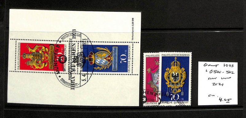 Germany, Postage Stamp, #B500-B502 Used, 1973 Semi Postal (BB)