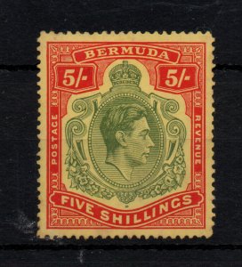 Bermuda KGVI 5/- green red & yellow SG118 mint LHM WS45779