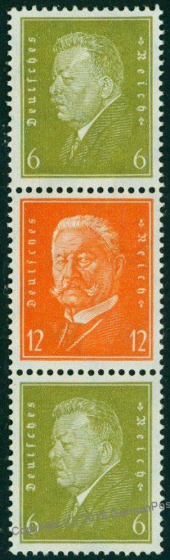 Germany 1932 Hindenburg Ebert Michel S47 MNH Se-Tenant 75909