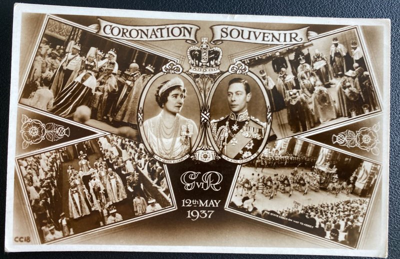 1937 London England Postcard cover To Austria King George VI Coronation Souvenir