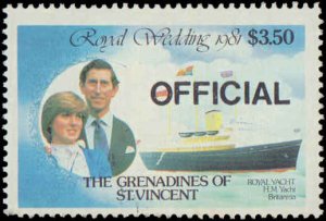 St. Vincent Grenadines #O1-O6, Complete Set(6), 1982, Royalty, Never Hinged