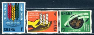 Ghana 1963: Sc. # 132-134;  MNH Cpl. Set