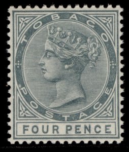 TOBAGO QV SG22, 4d grey, NH MINT.