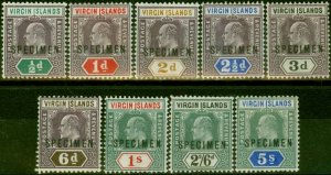 Virgin Islands 1904 Specimen Set of 9 SG54s-62s Fine & Fresh MM