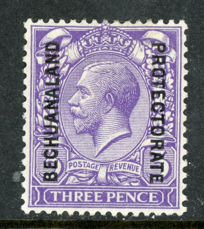 British Bechuanaland 1913 3¢ Blue Violet KGV Scott #88 CGvR Mint F764