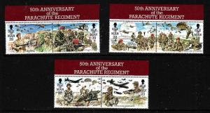 Isle of Man-Sc#499-504-unused NH set-WWII-Parachute Regiment-Planes-1992-