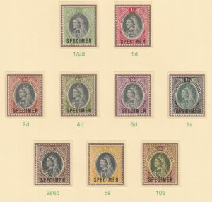 SOUTHERN NIGERIA 1901QV  SPECIMEN set of 9