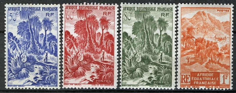 French AEF 1947 50c-1Fr Forest trees Yv 211-214 MNH