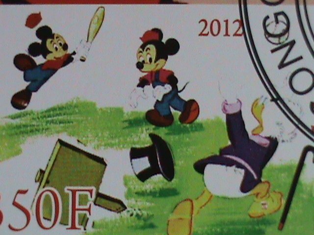 CONGO DISNEY STAMP:2012- WALT DISNEY STAMPS-CTO MINI SHEET #1 VERY FINE