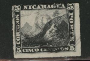 Nicaragua Scott 10 rouletted stamp