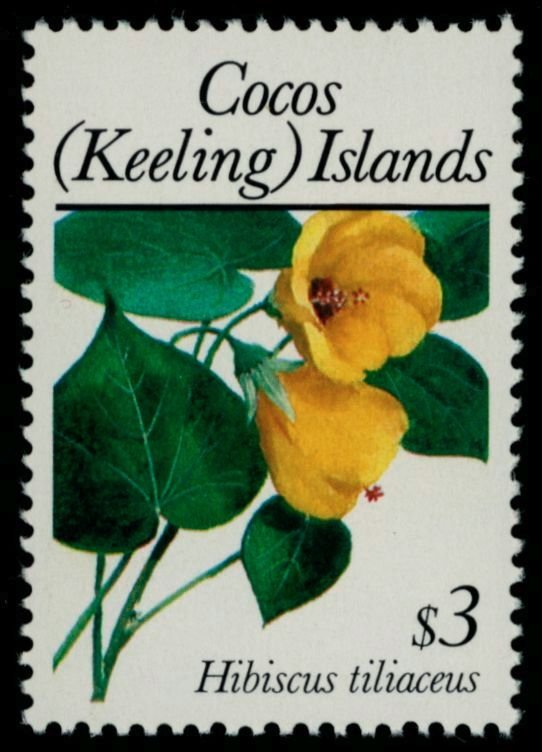 COCOS (KEELING) ISLANDS Sc 198 MNH 1988 $3 Hibiscus Tiliaceus