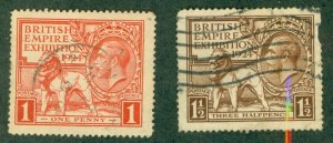 GREAT BRITAIN 185-6 USED (RL) 3376 CV $13.50 BIN $6.50