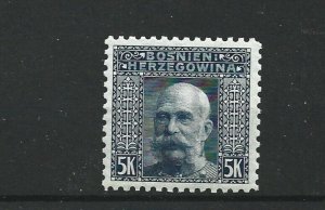 BOSNIA  & HERZEGOVINA 1906  5KR  GREY BLUE    PERF  9 1/2   MNH  NO2