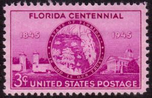 Scott 927   3¢ Florida Centennial MNH single