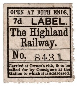 (I.B) The Highland Railway : Newspaper Parcel 7d 