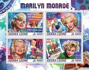 Sierra Leone - 2018 Marilyn Monroe - 4 Stamp Sheet - SRL18415a 