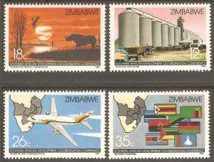 ZIMBABWE Sc# 525 - 528 MNH FVF Set-4 Rhinoceros Grain Elevator