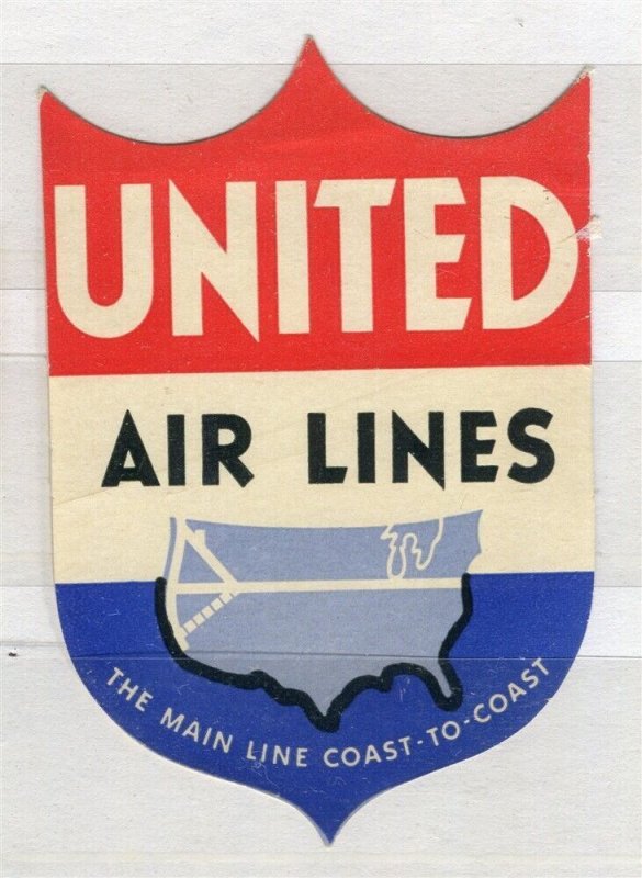 USA; Early 1900s Special Local Poster Stamp for United Airlines Coast to Coast