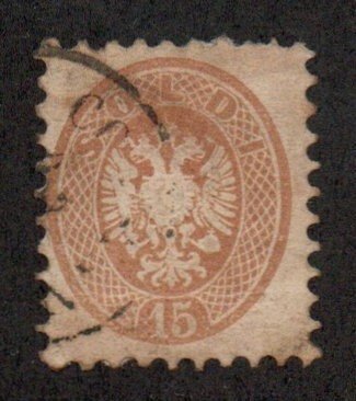 Austrian Off. -Lombardy-Venetia 24 Perf. 9 1/2 Used