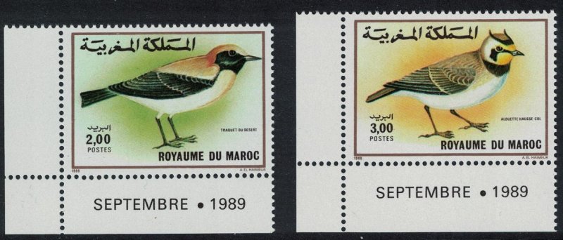 Morocco Wheatear Lark Birds 2v Corners SG#774-775 SC#680-681