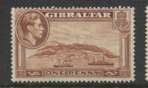 Gibraltar - Scott 108a - KGVI Pictorials -1938- MNH - Perf 14 - Single 1d Stamp