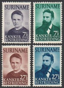 Surinam B49-B52,MNH.Michel 315-318. Marie Curie,Wm. Roenthen.Against Cancer,1950