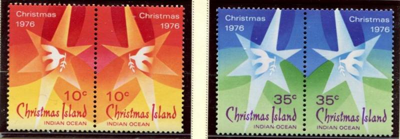 Christmas Island SC# 66a, 68a Dove on Star  two pair set MNH