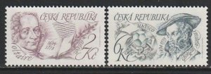 1994 Czech Rep - Sc 2913-4 - MNH VF - 2 single - UNESCO