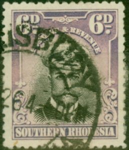 Southern Rhodesia 1924 6d Black & Mauve SG7 Fine Used