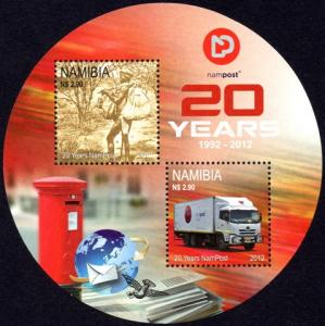 Namibia - 2012 20 Years NamPost MS INCORRECT LOGO MNH**