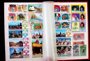 Liberia Stamp Collection Lot of 158 MNH, MH & Used in Vintage Stock Book