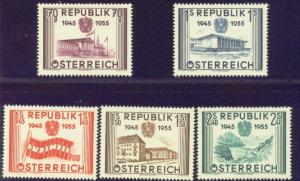 AUSTRIA  599-603 MINT OG 1955 LIBERATION ANNIV. CV $50.40