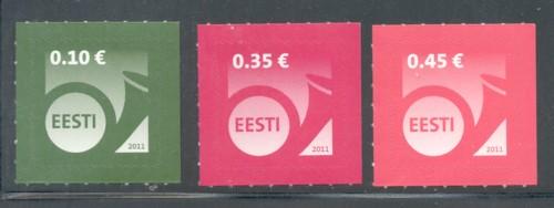 Estonia Sc 682-4 2011 posthorn stamp set in Euros mint NH