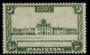 PAKISTAN GVI SG47, 3a green, M MINT. Cat £16.