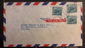 1940s Keflavík Iceland Commercial Airmail  Cover To Walkerville Canada