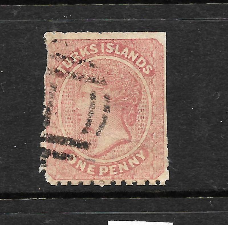 TURKS IS 1867   1d ROSE QV  FU  SG 1